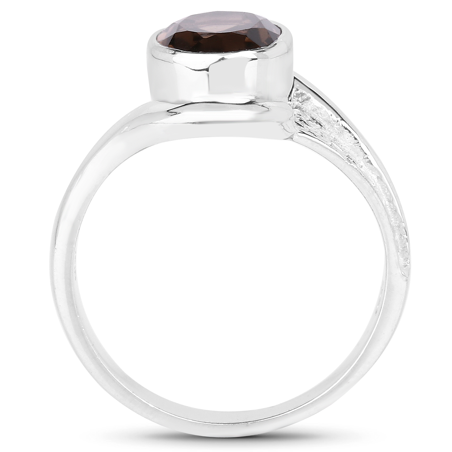1.74 Carat Genuine Smoky Quartz .925 Sterling Silver Ring