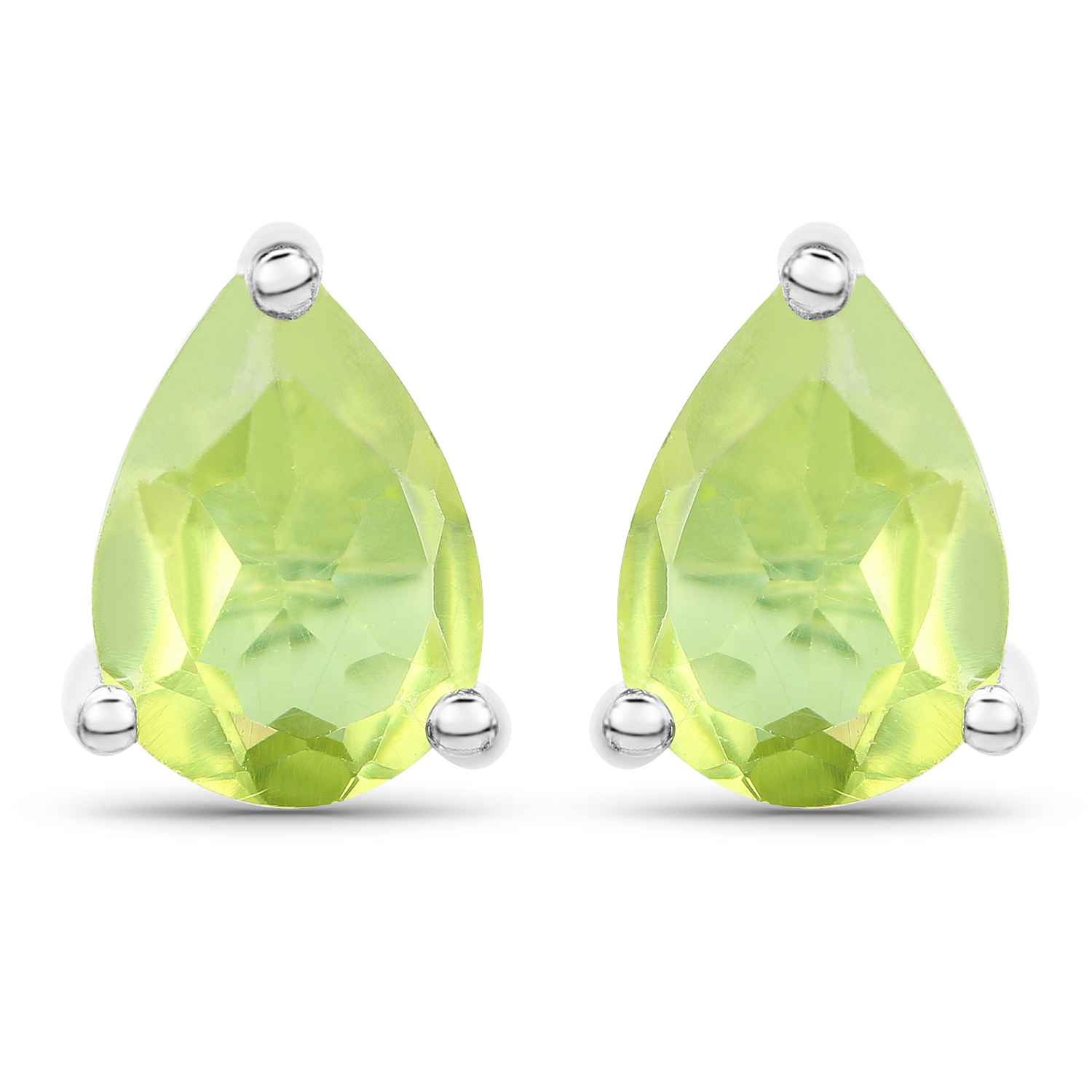 1.90 Carat Genuine Peridot .925 Sterling Silver Jewelry Set