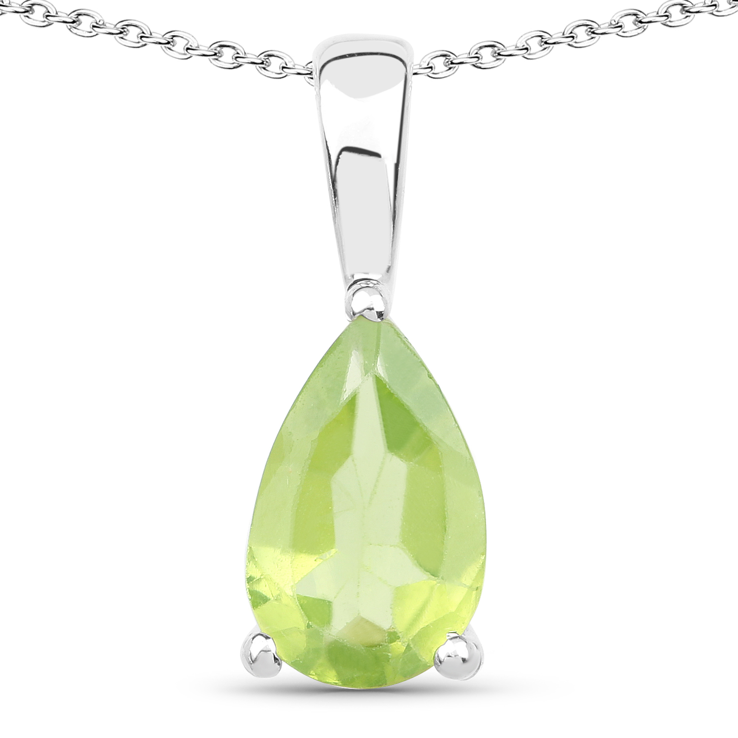 1.90 Carat Genuine Peridot .925 Sterling Silver Jewelry Set