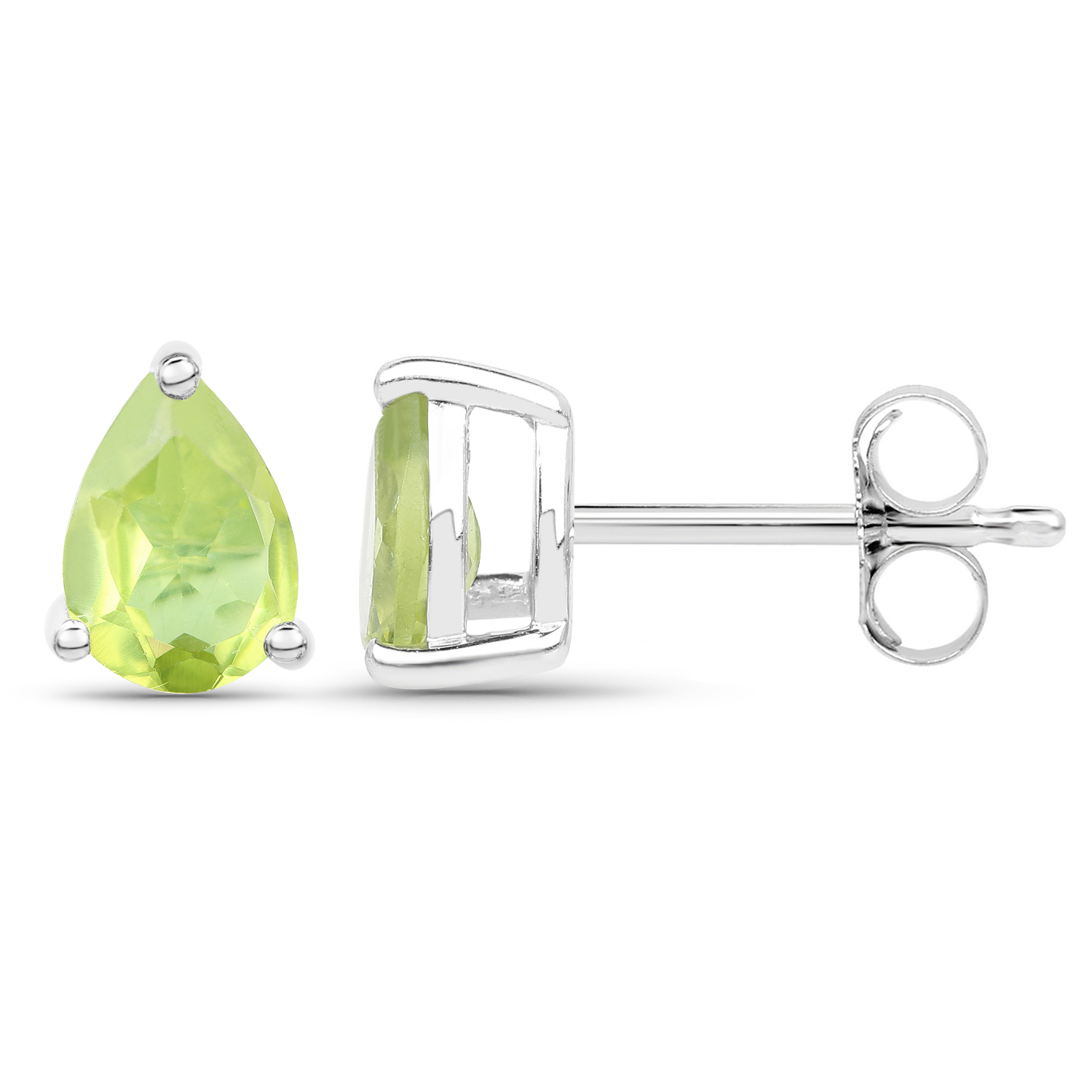 1.90 Carat Genuine Peridot .925 Sterling Silver Jewelry Set
