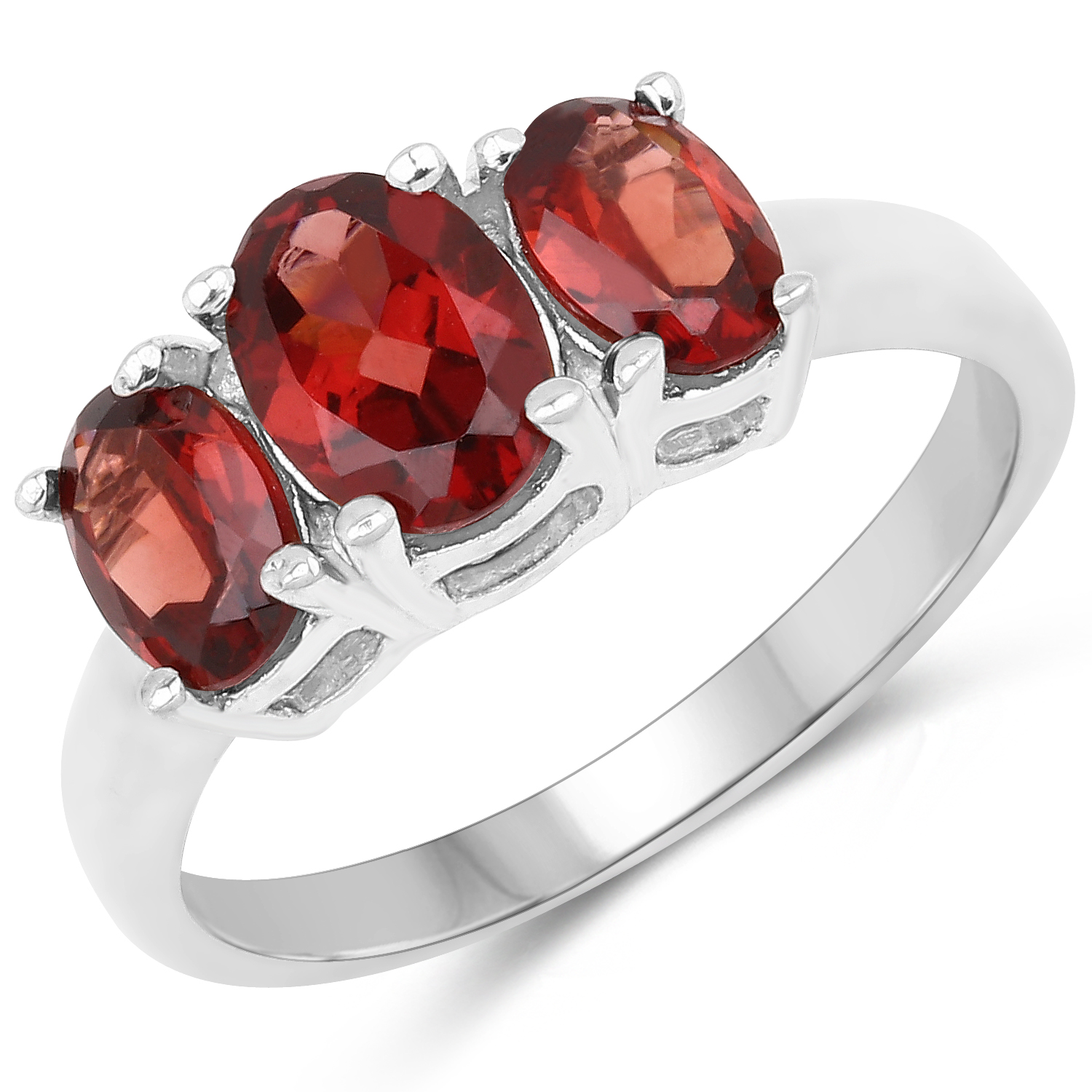 2.03 Carat Genuine Garnet .925 Sterling Silver Ring