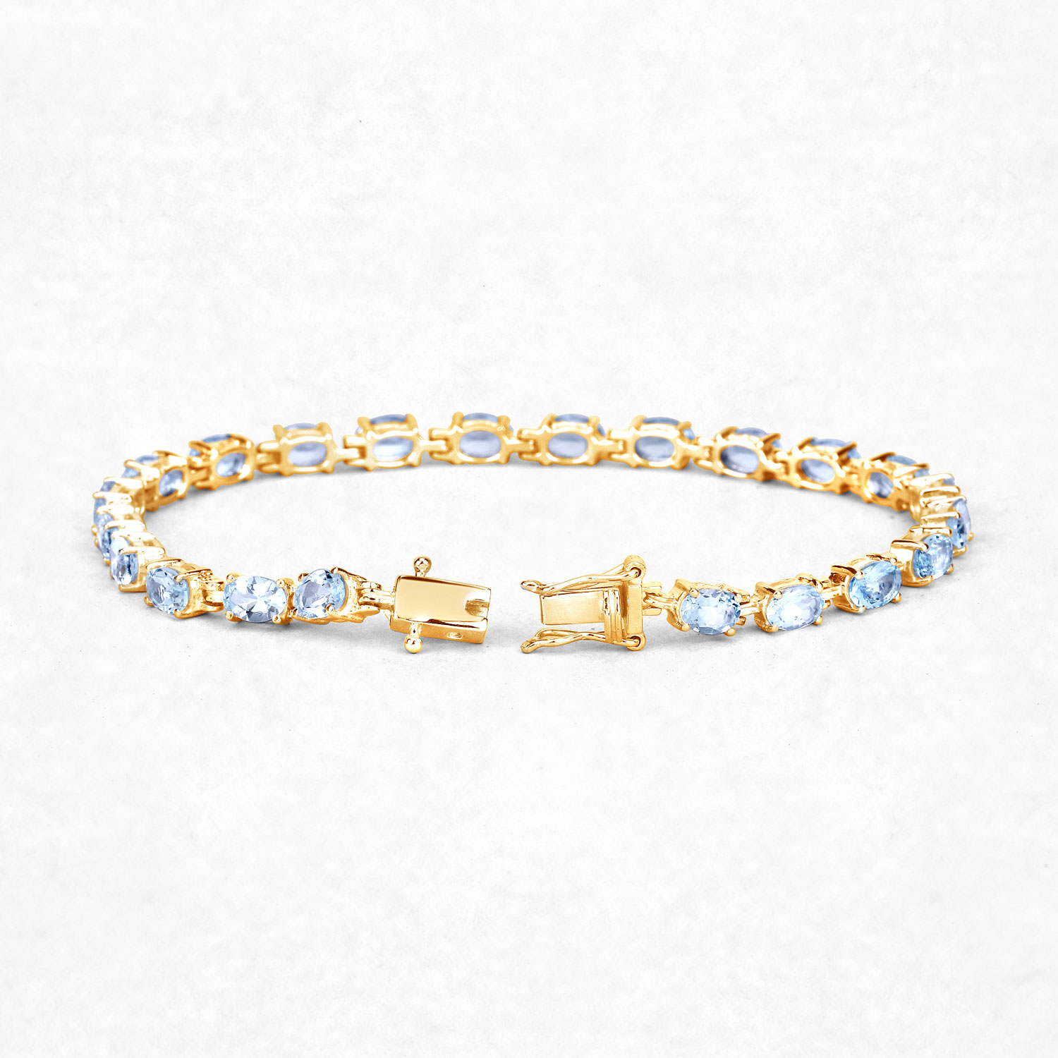 11.22 Carat Genuine Blue Topaz .925 Sterling Silver Bracelet