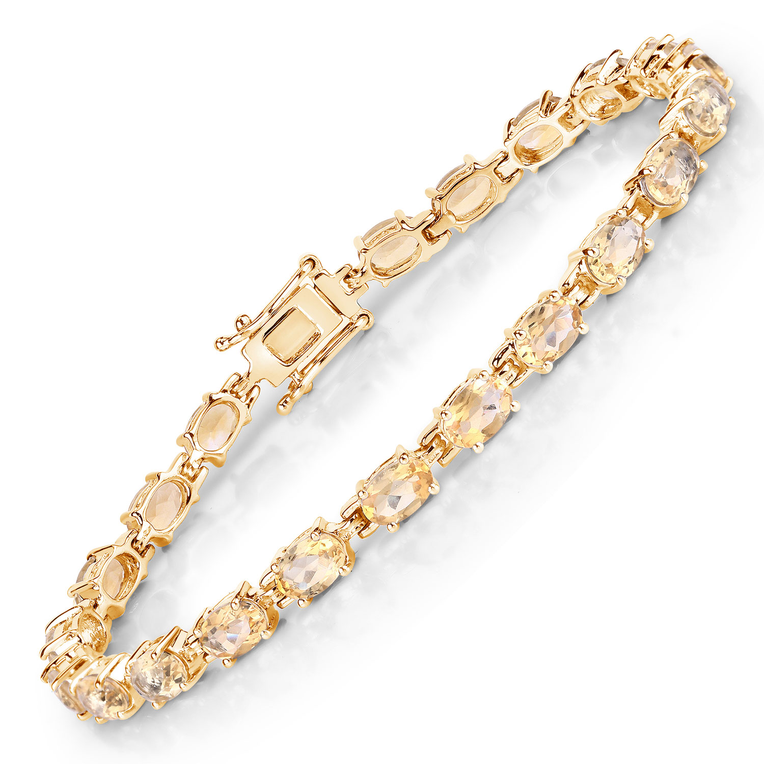 9.46 Carat Genuine Citrine .925 Sterling Silver Bracelet