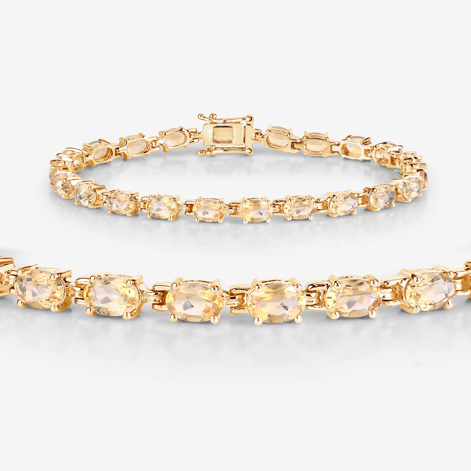 9.46 Carat Genuine Citrine .925 Sterling Silver Bracelet