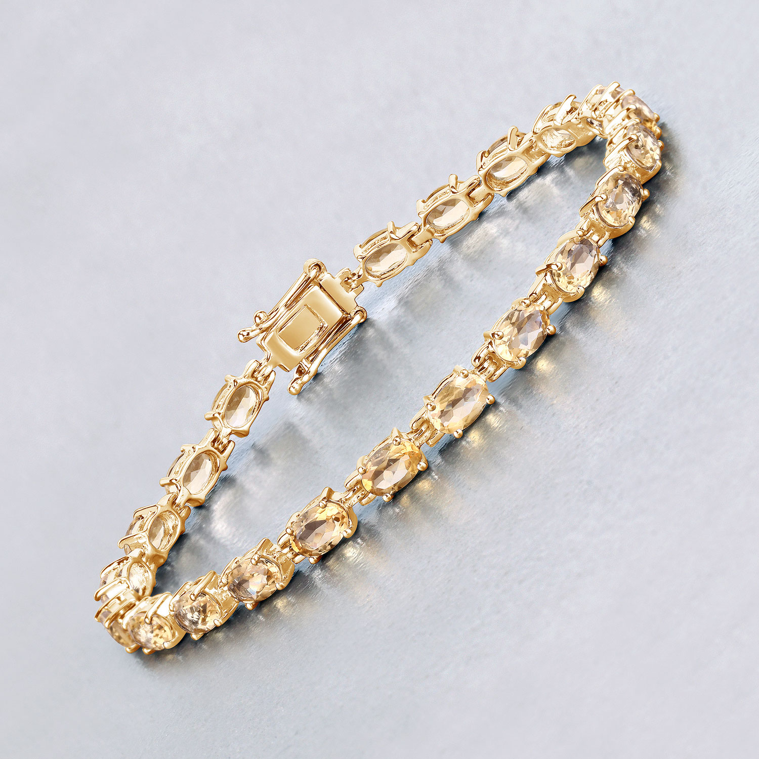 9.46 Carat Genuine Citrine .925 Sterling Silver Bracelet