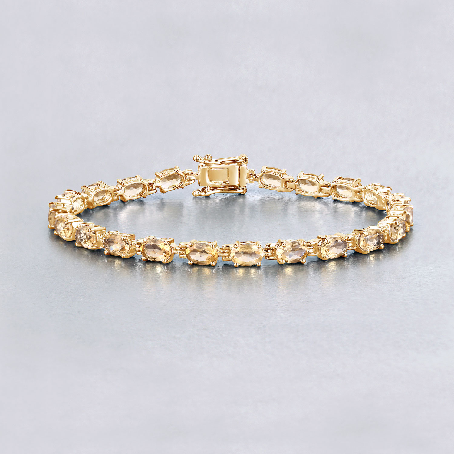 9.46 Carat Genuine Citrine .925 Sterling Silver Bracelet