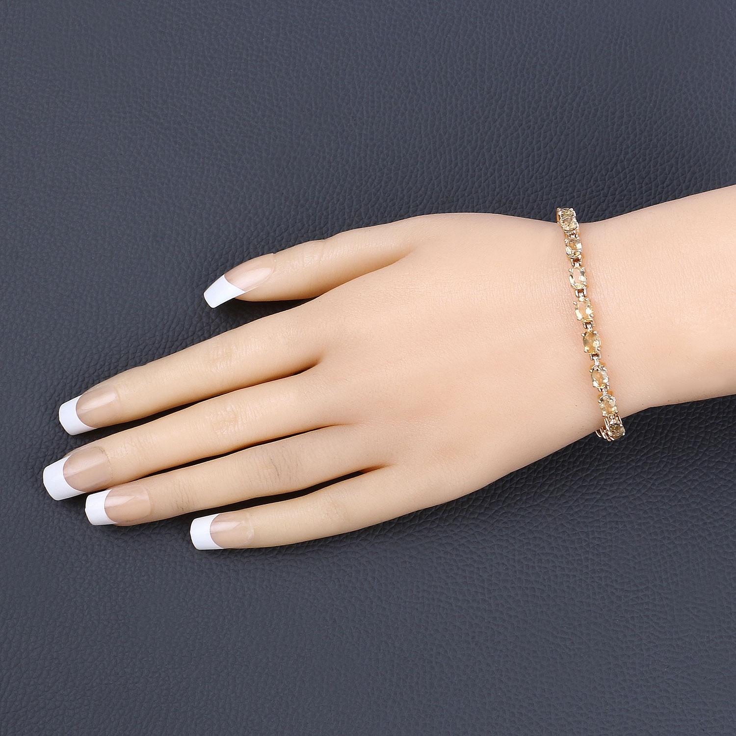 9.46 Carat Genuine Citrine .925 Sterling Silver Bracelet