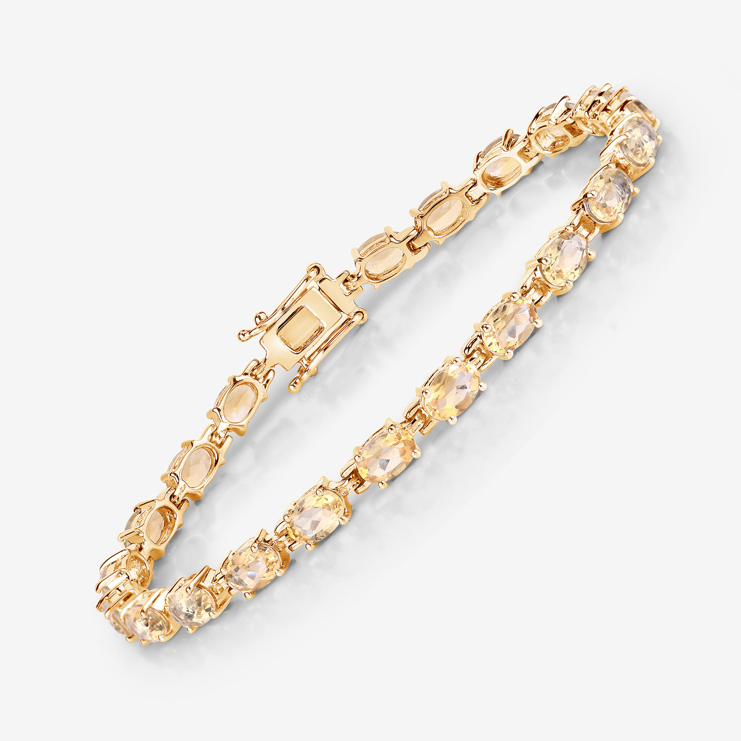 9.46 Carat Genuine Citrine .925 Sterling Silver Bracelet
