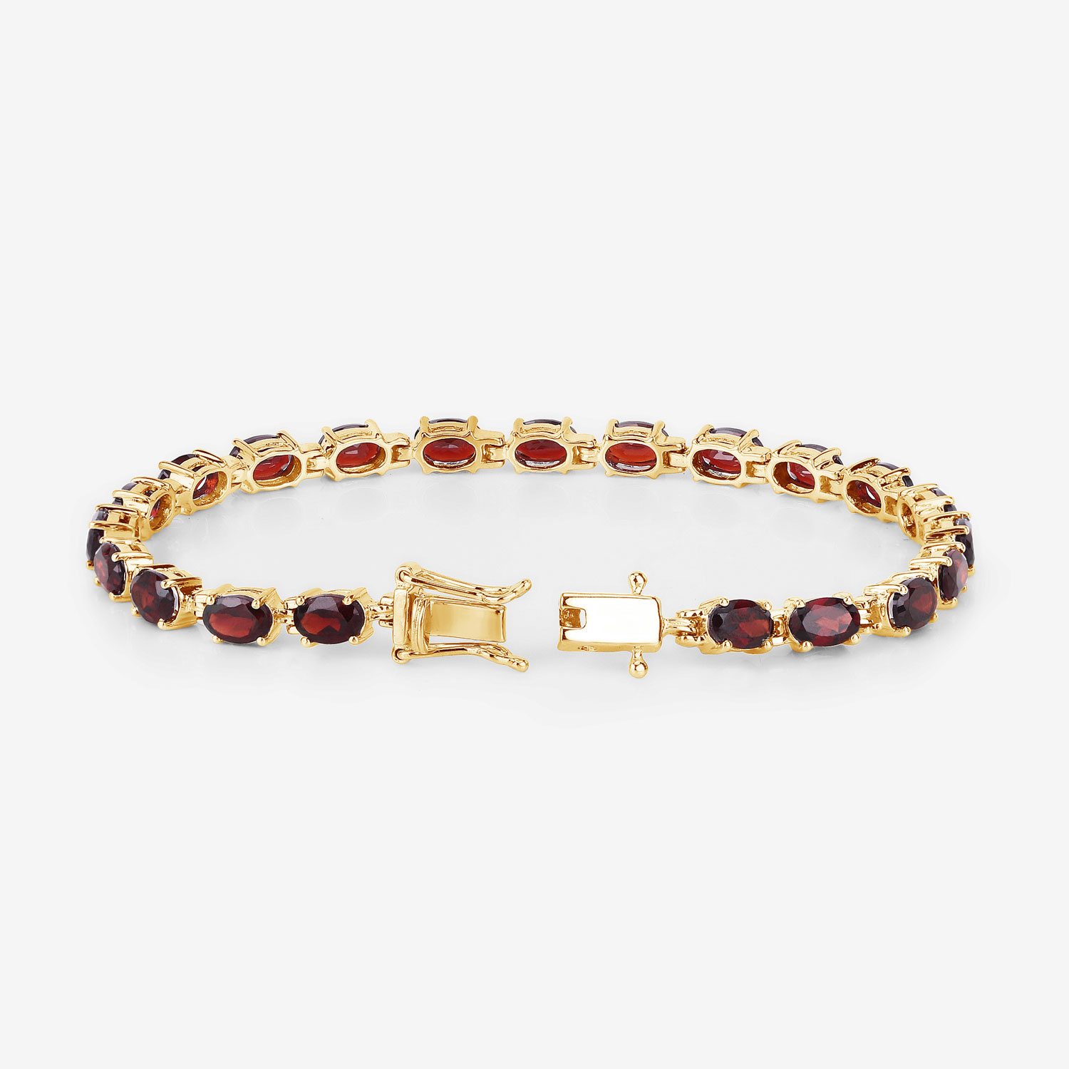 11.22 Carat Genuine Garnet .925 Sterling Silver Bracelet