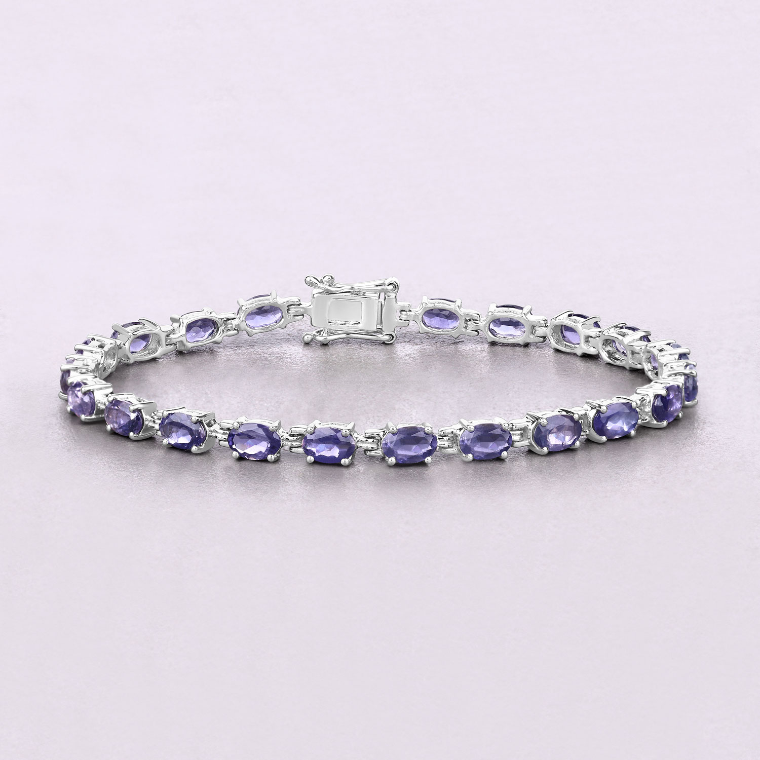 8.61 Carat Genuine Iolite .925 Sterling Silver Bracelet