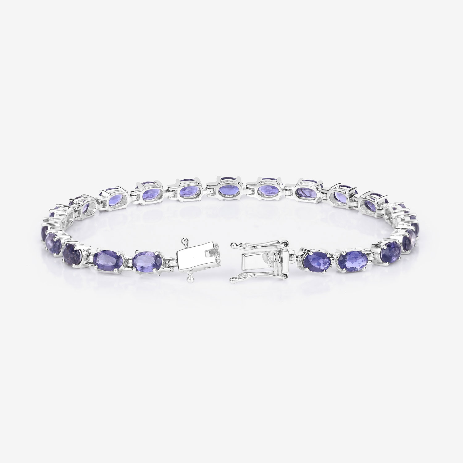 8.61 Carat Genuine Iolite .925 Sterling Silver Bracelet
