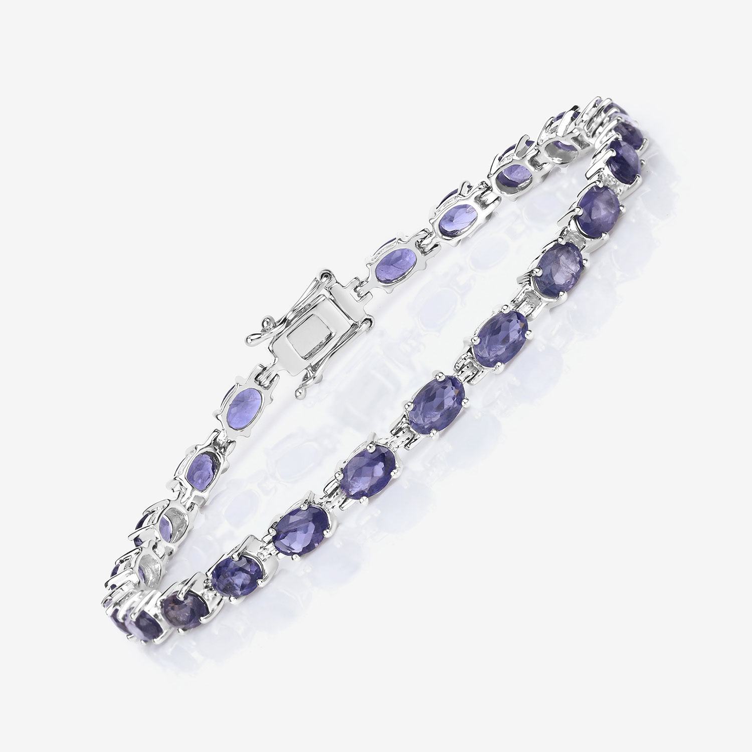 8.61 Carat Genuine Iolite .925 Sterling Silver Bracelet