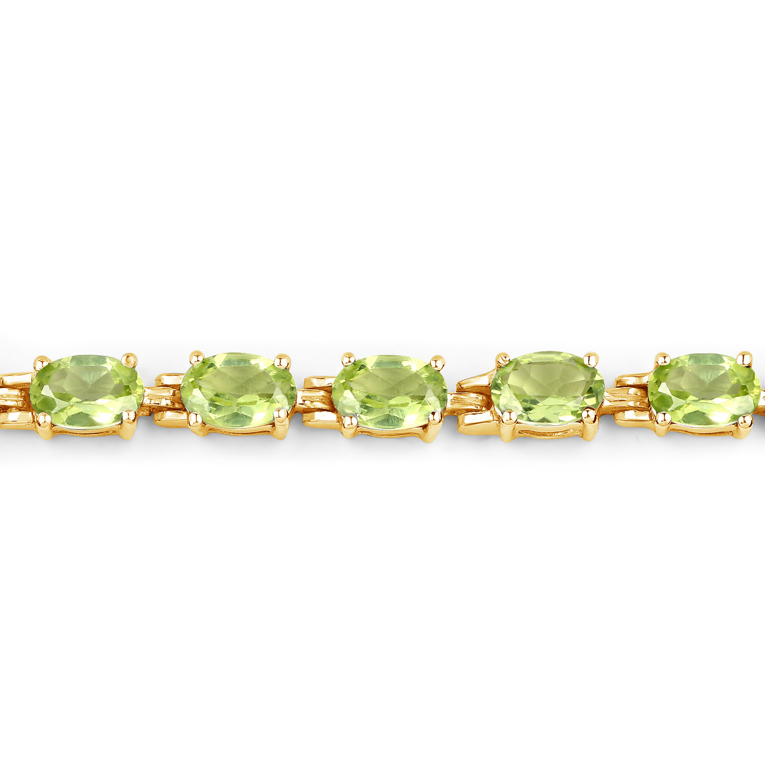 8.61 Carat Genuine Peridot .925 Sterling Silver Bracelet