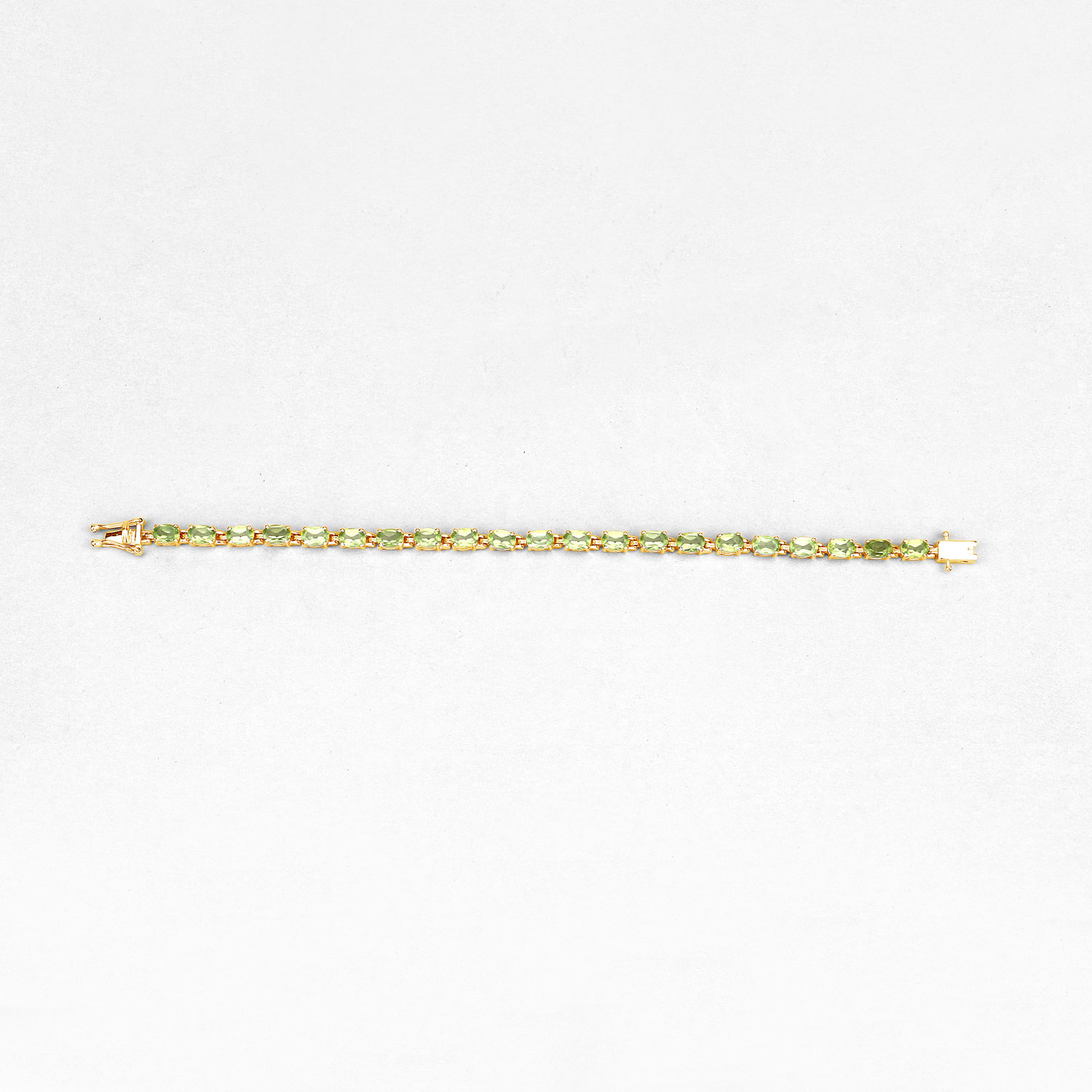 8.61 Carat Genuine Peridot .925 Sterling Silver Bracelet