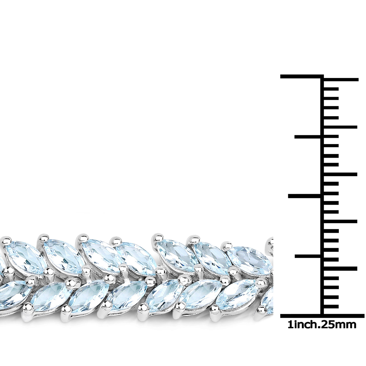 15.04 Carat Genuine Blue Topaz .925 Sterling Silver Bracelet