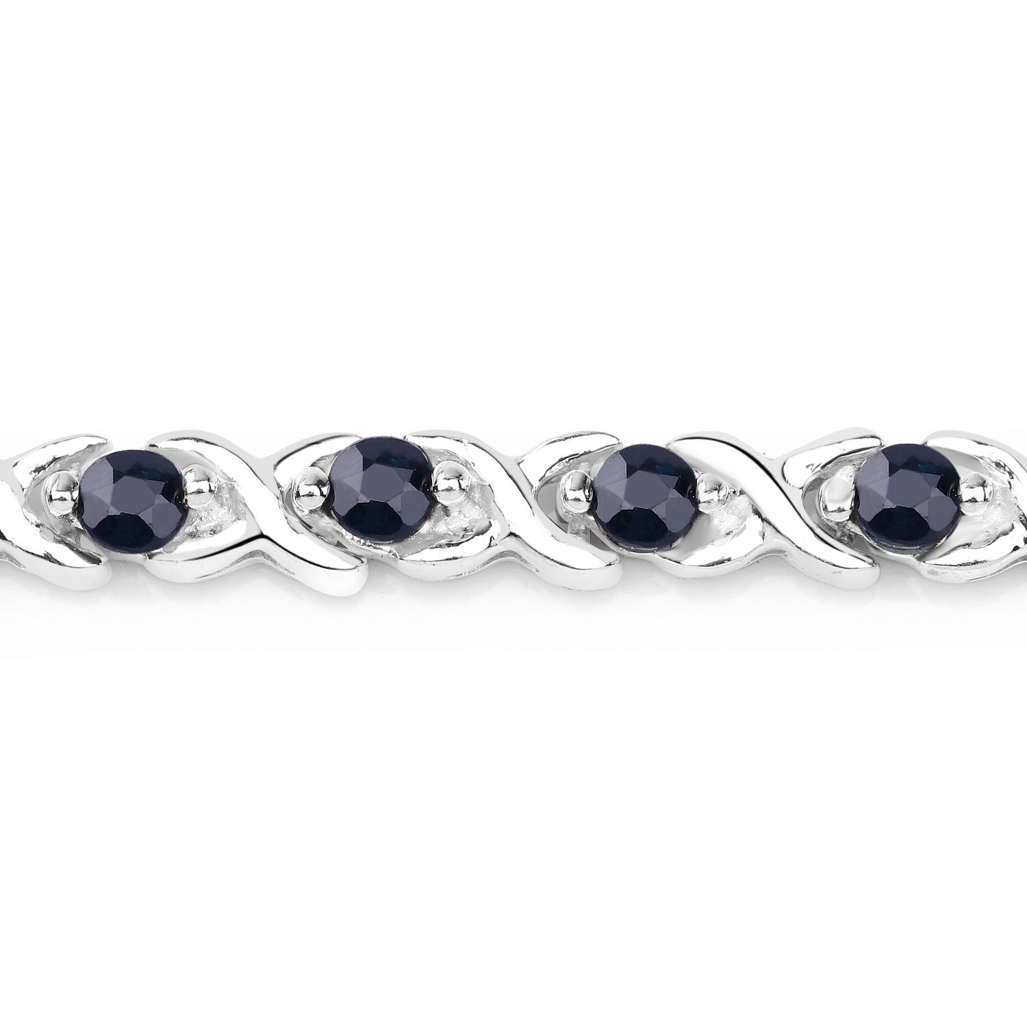 2.24 Carat Genuine Blue Sapphire .925 Sterling Silver Bracelet