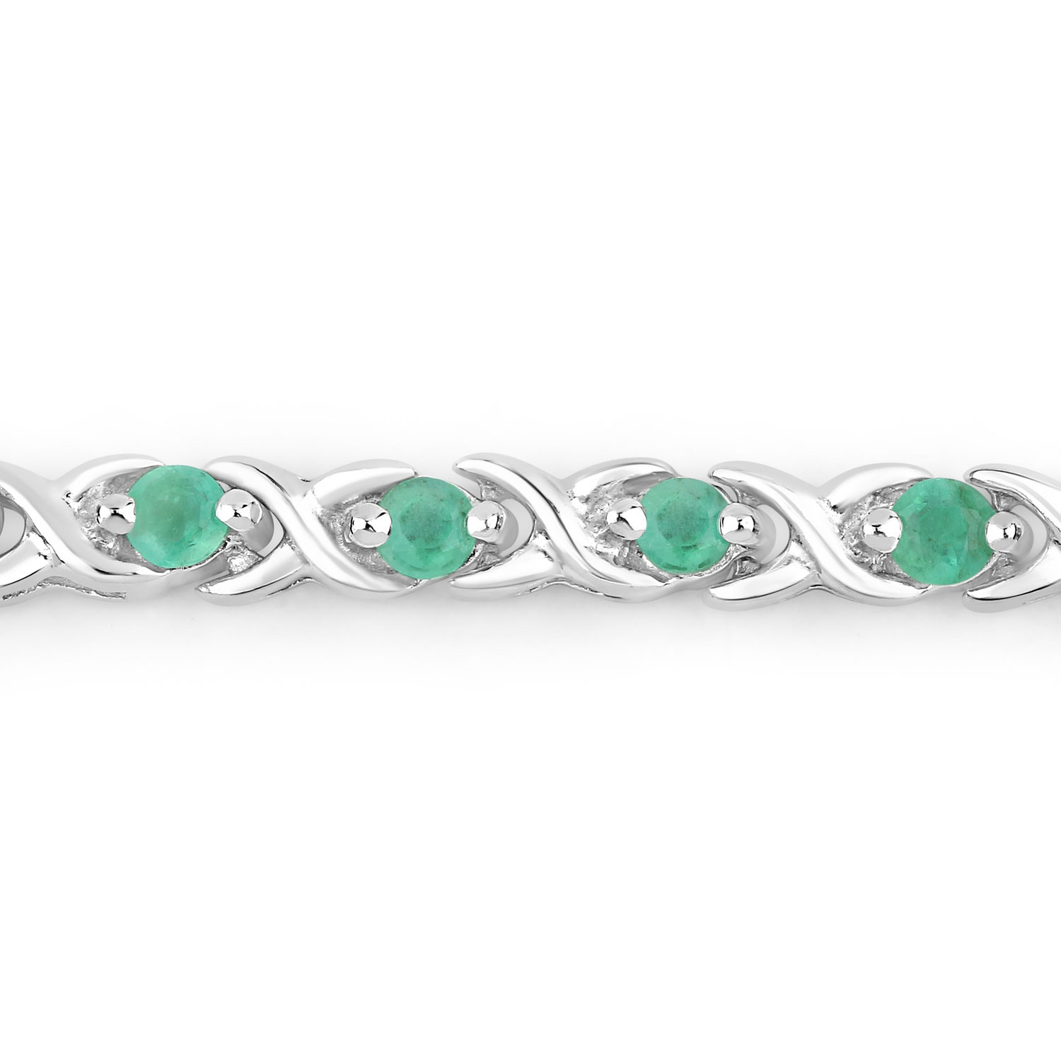 1.82 Carat Genuine Emerald .925 Sterling Silver Bracelet