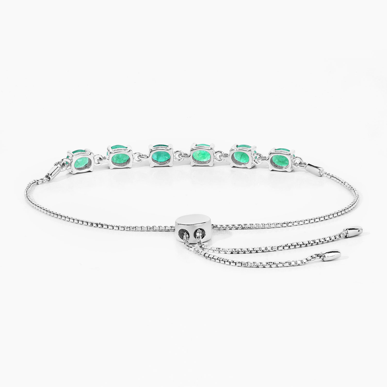1.68 Carat Genuine Emerald .925 Sterling Silver Bracelet