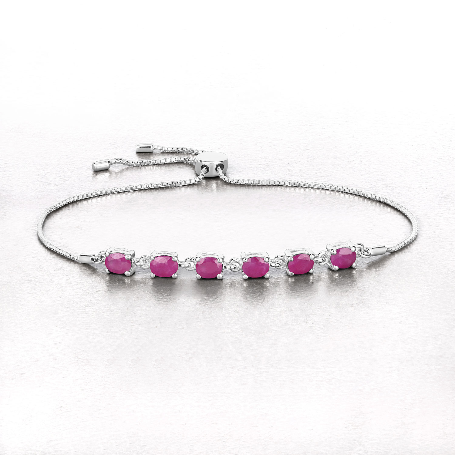 1.80 Carat Genuine Ruby .925 Sterling Silver Bracelet