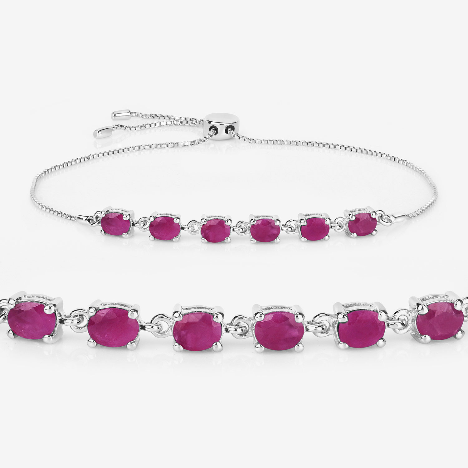 1.80 Carat Genuine Ruby .925 Sterling Silver Bracelet