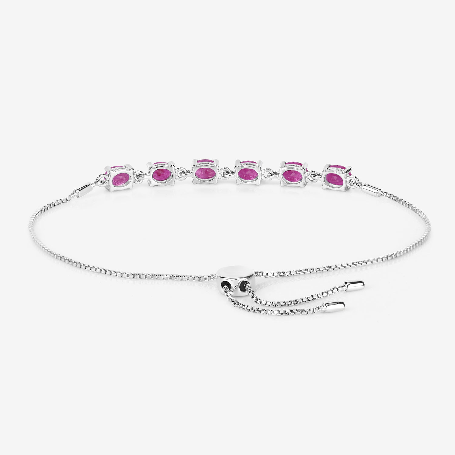 1.80 Carat Genuine Ruby .925 Sterling Silver Bracelet