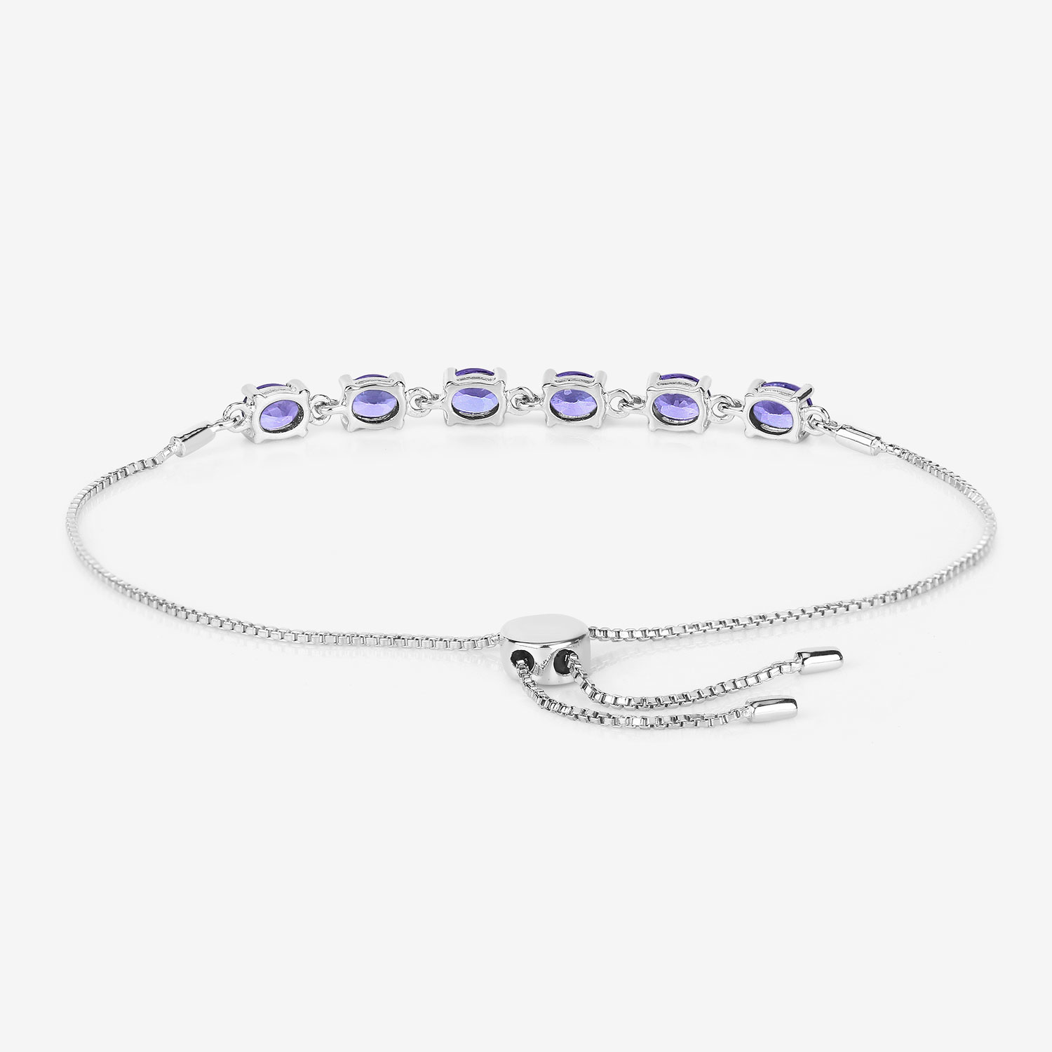 1.98 Carat Genuine Tanzanite .925 Sterling Silver Bracelet