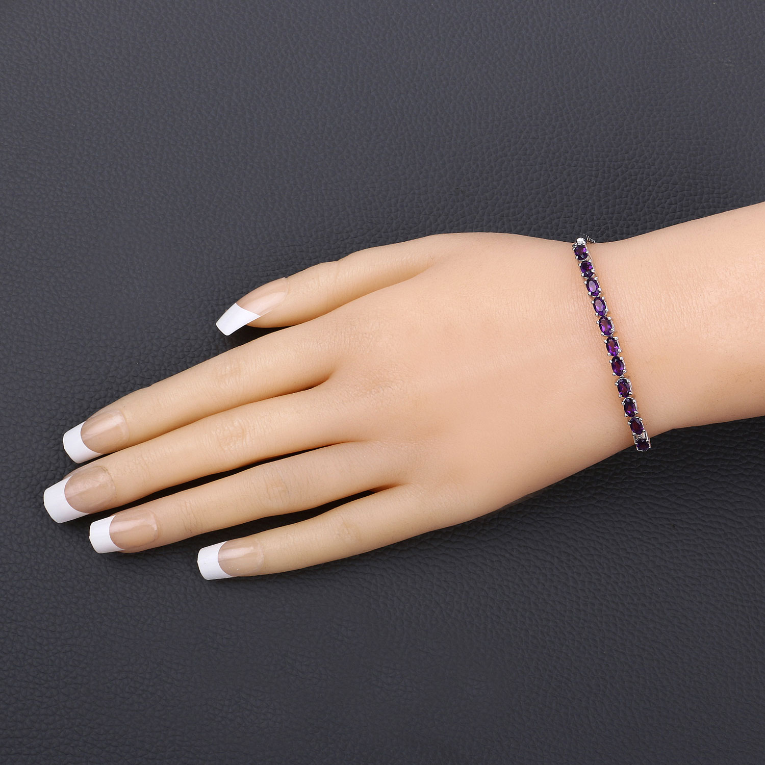 1.98 Carat Genuine Amethyst .925 Sterling Silver Bracelet