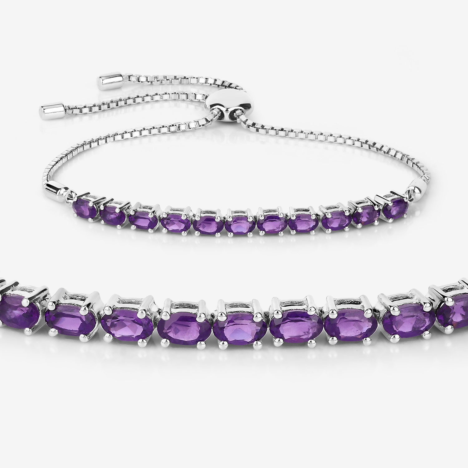 1.98 Carat Genuine Amethyst .925 Sterling Silver Bracelet