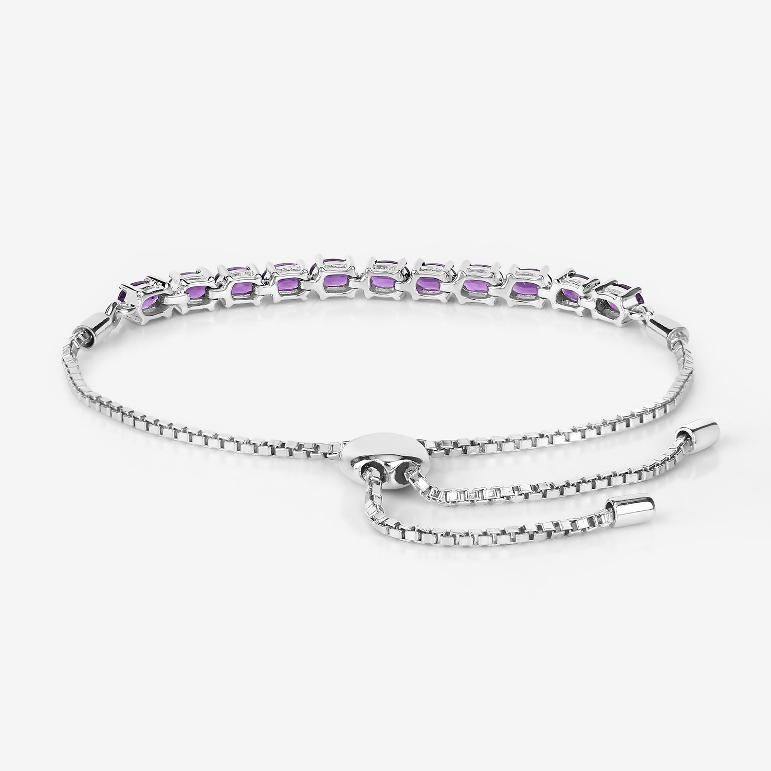 1.98 Carat Genuine Amethyst .925 Sterling Silver Bracelet