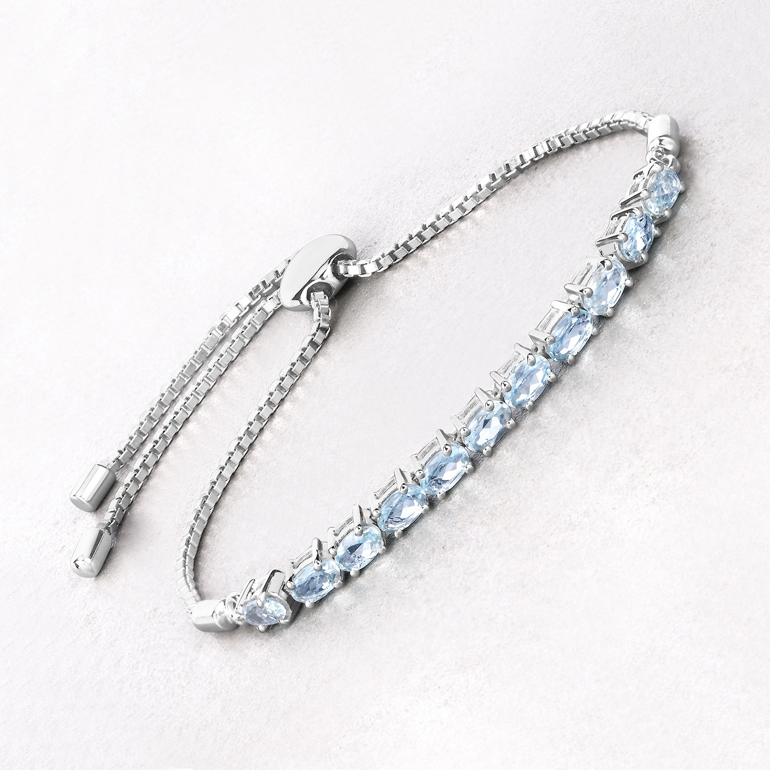 2.75 Carat Genuine Blue Topaz .925 Sterling Silver Bracelet