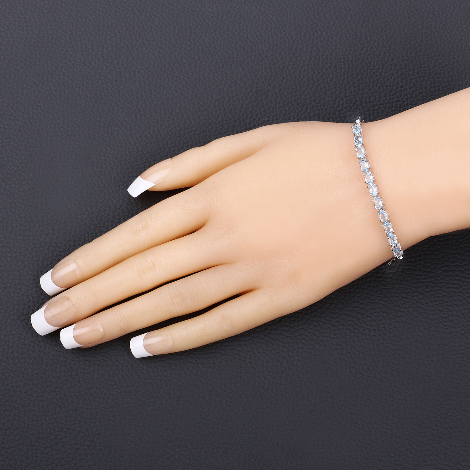 2.75 Carat Genuine Blue Topaz .925 Sterling Silver Bracelet