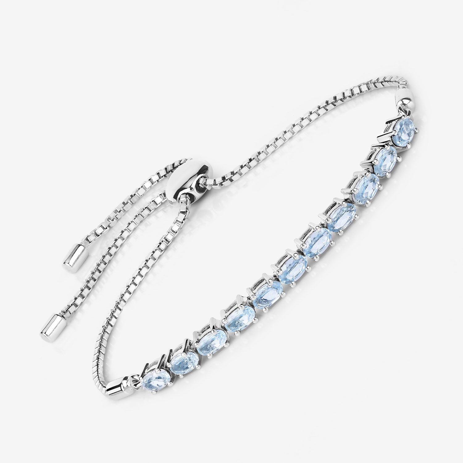 2.75 Carat Genuine Blue Topaz .925 Sterling Silver Bracelet