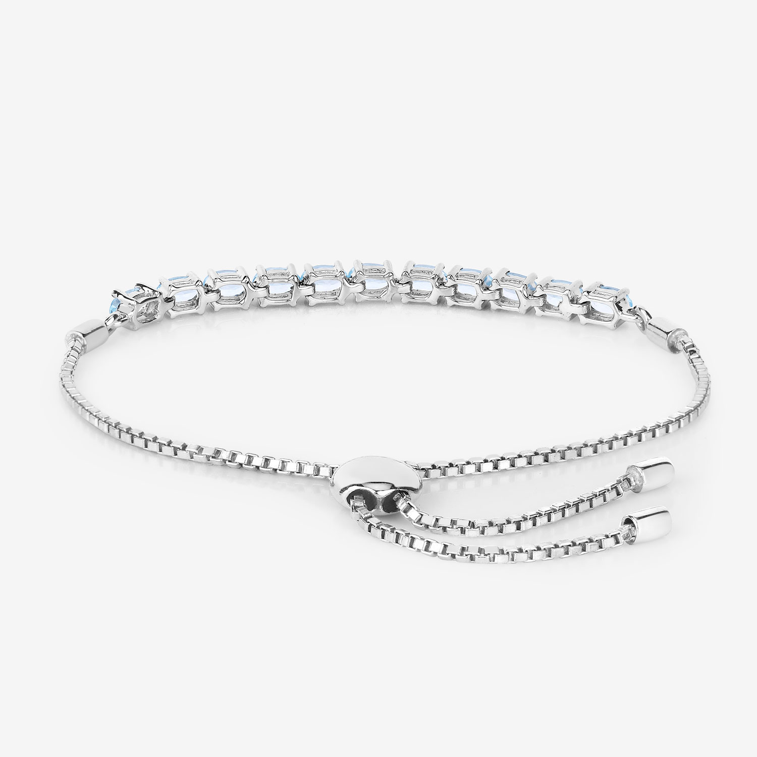 2.75 Carat Genuine Blue Topaz .925 Sterling Silver Bracelet