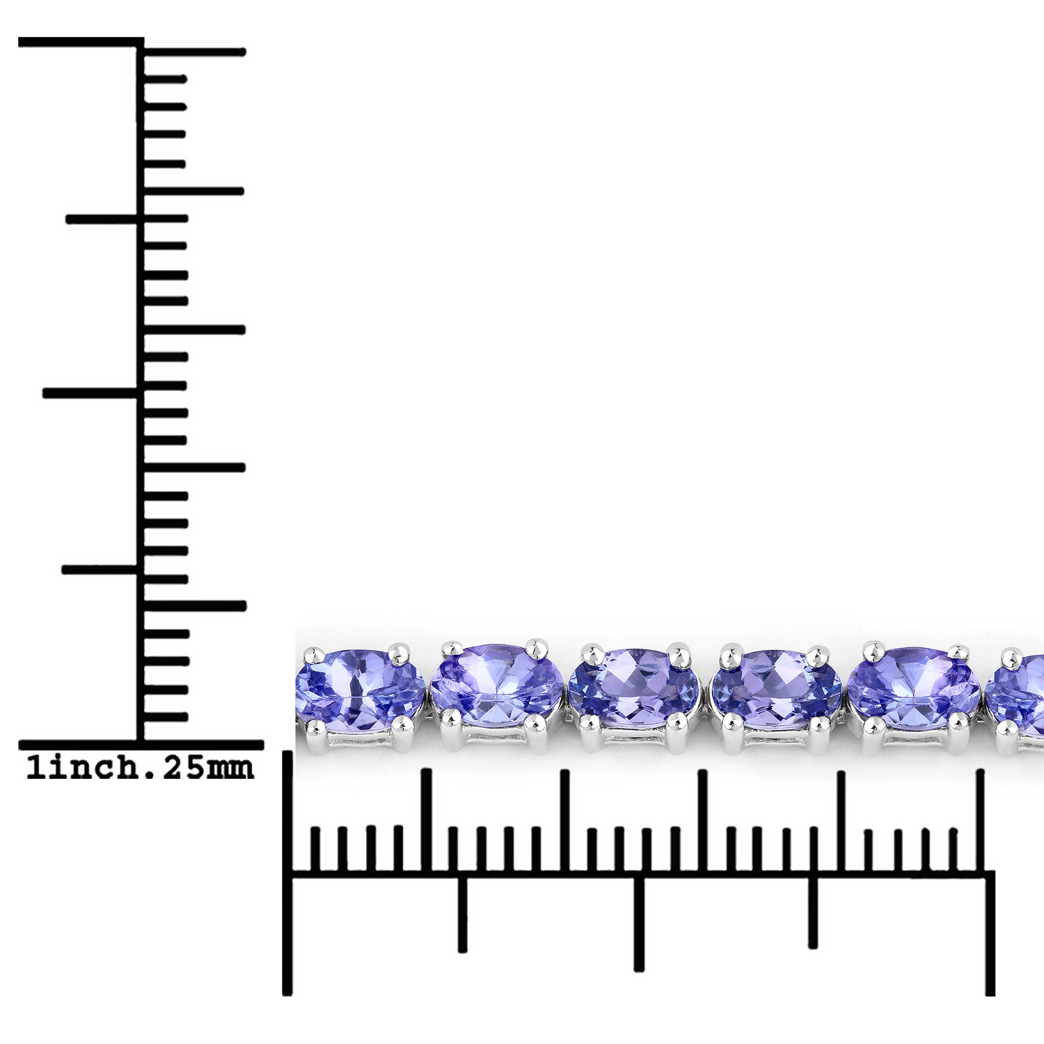 2.29 Carat Genuine Tanzanite .925 Sterling Silver Bracelet
