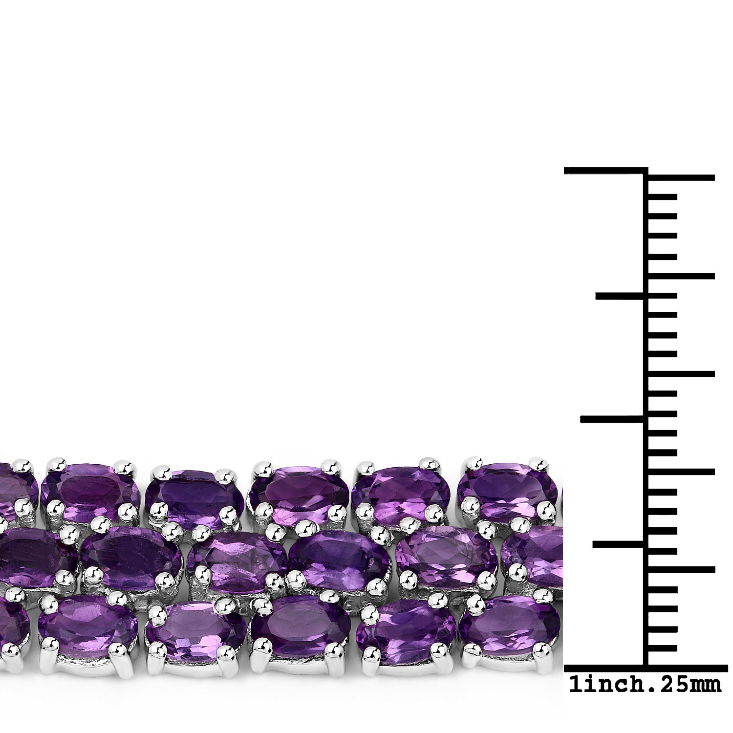 18.72 Carat Genuine Amethyst .925 Sterling Silver Bracelet