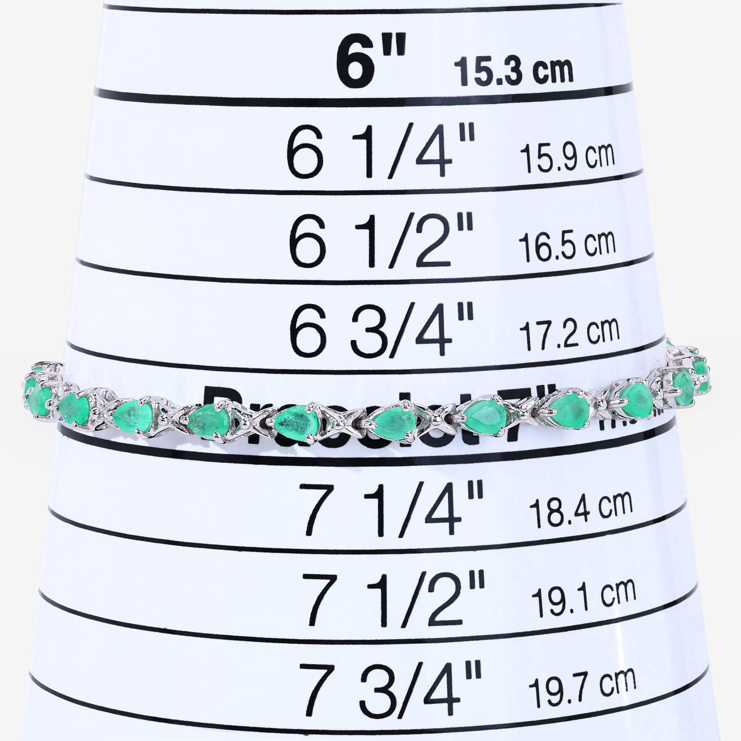 3.08 Carat Genuine Emerald .925 Sterling Silver Bracelet