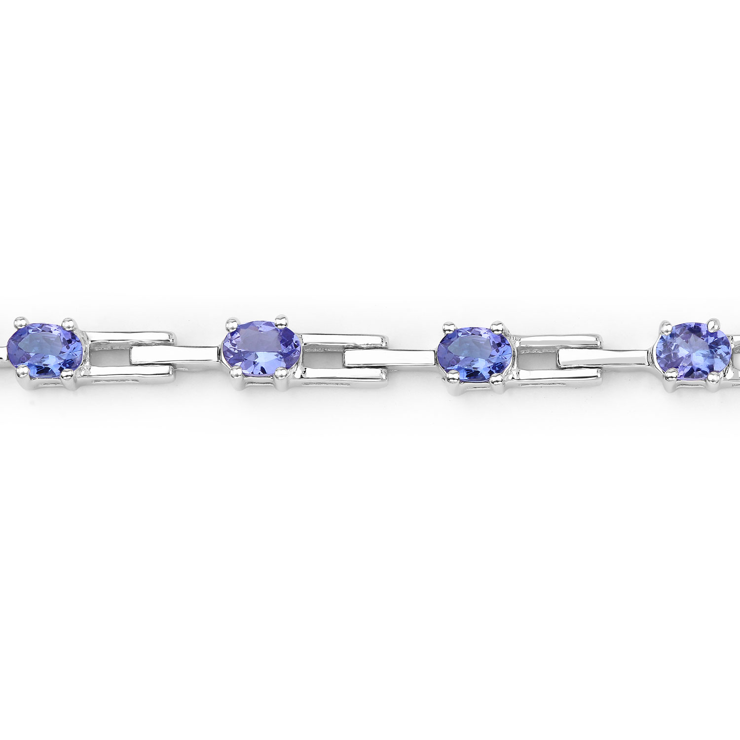 2.55 Carat Genuine Tanzanite .925 Sterling Silver Bracelet