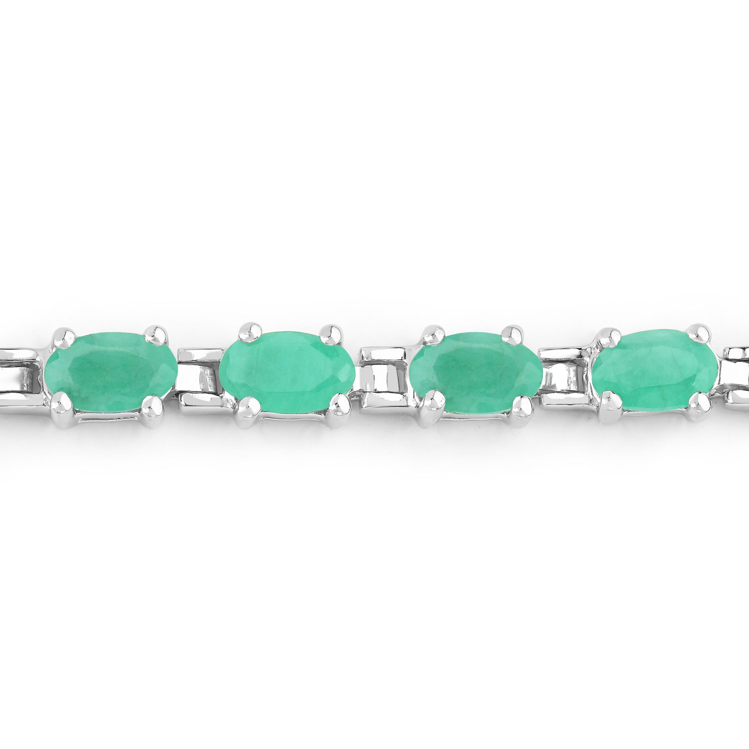 4.80 Carat Genuine Emerald .925 Sterling Silver Bracelet