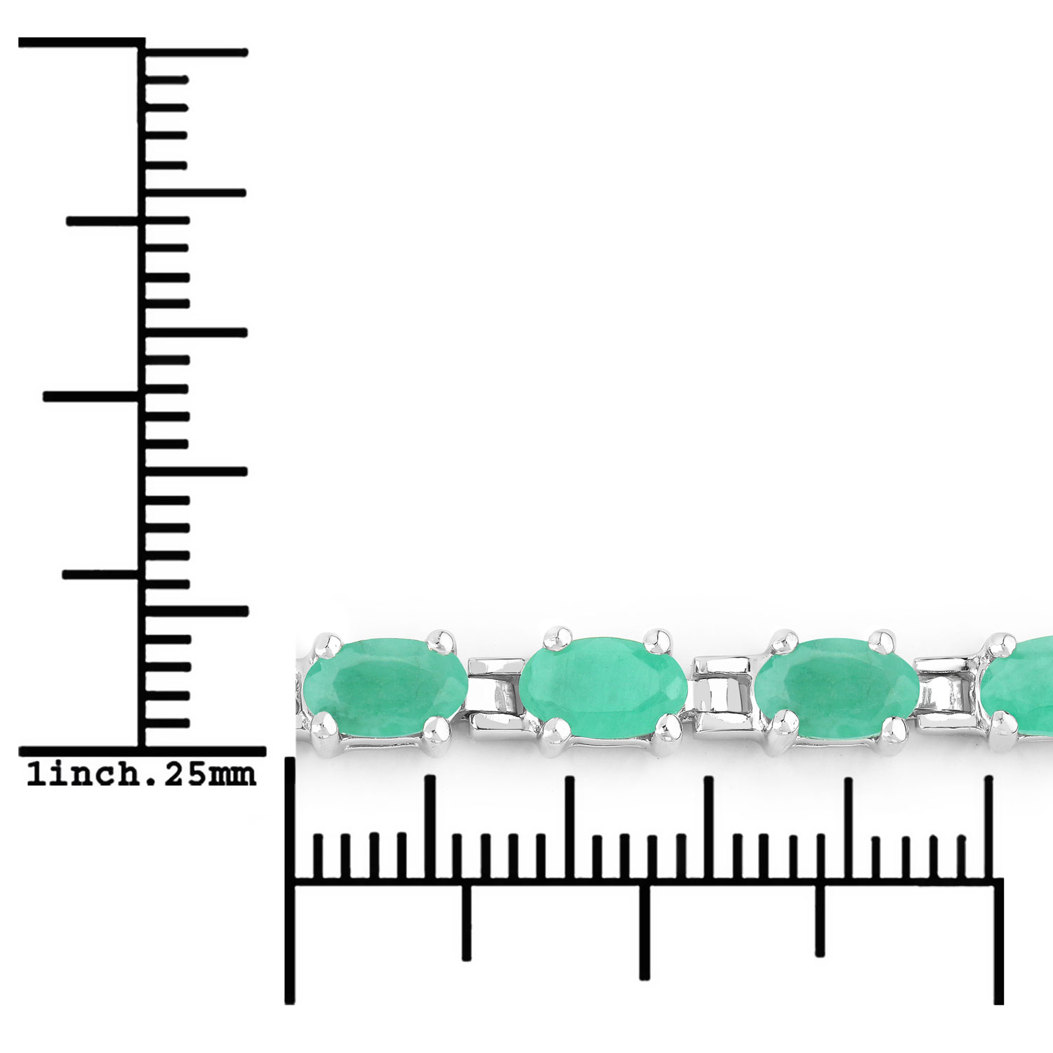 4.80 Carat Genuine Emerald .925 Sterling Silver Bracelet