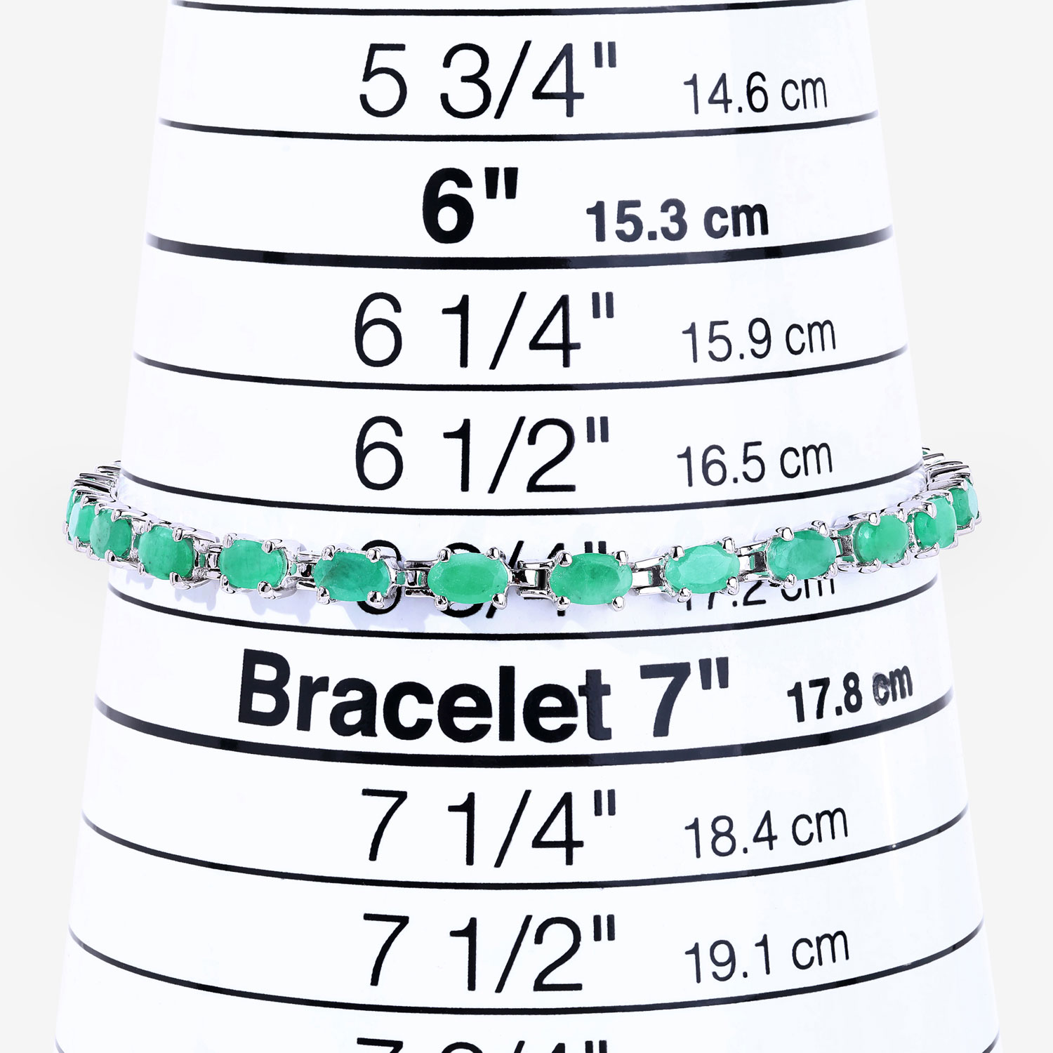 4.80 Carat Genuine Emerald .925 Sterling Silver Bracelet