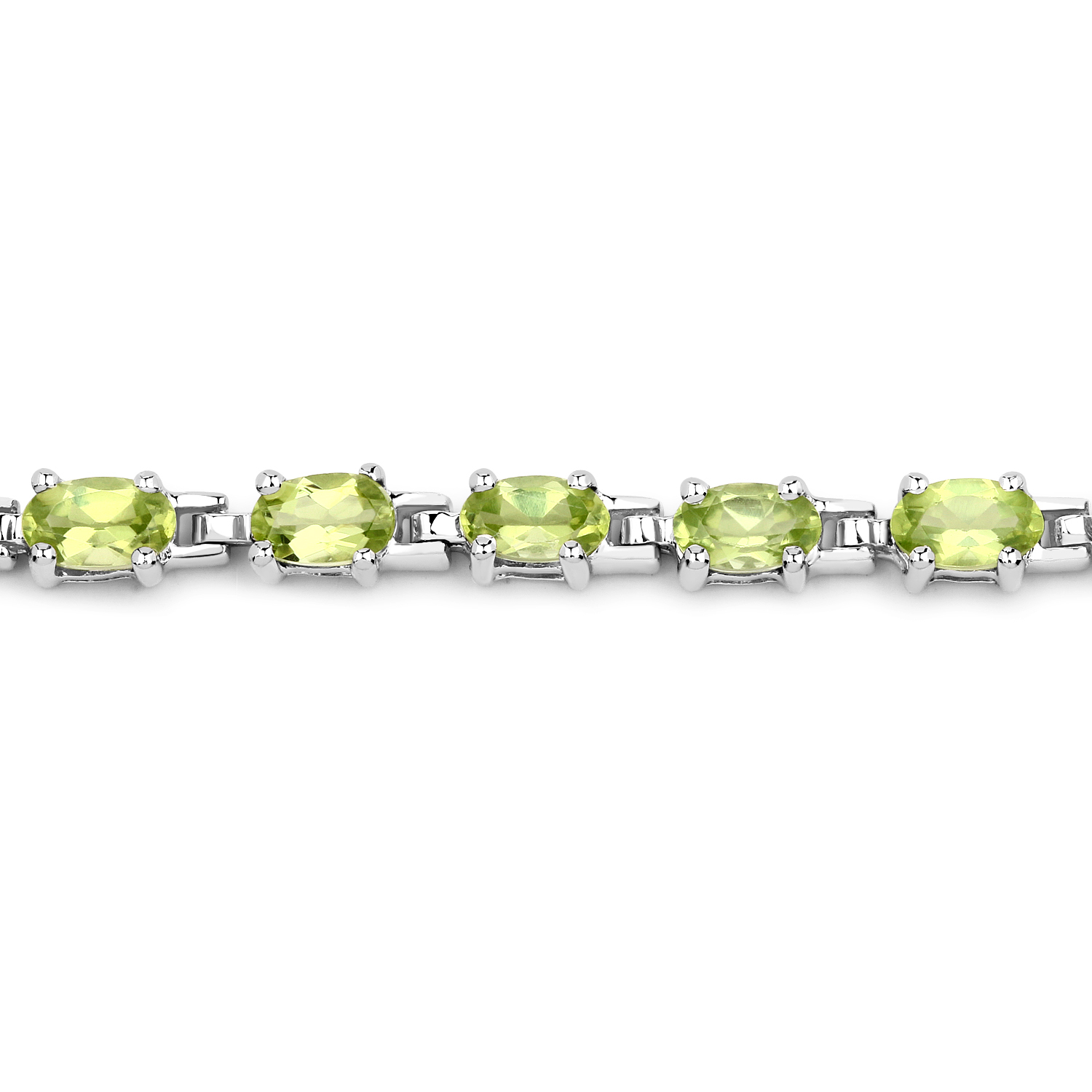 5.98 Carat Genuine Peridot .925 Sterling Silver Bracelet