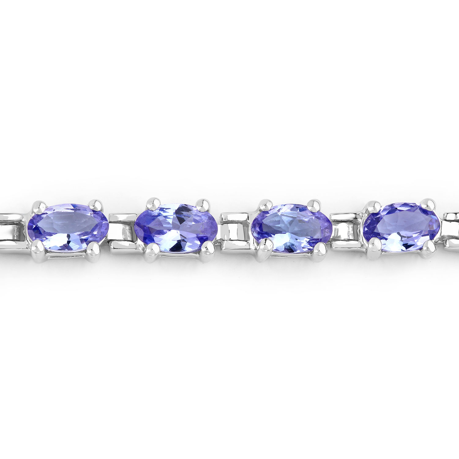 6.25 Carat Genuine Tanzanite .925 Sterling Silver Bracelet