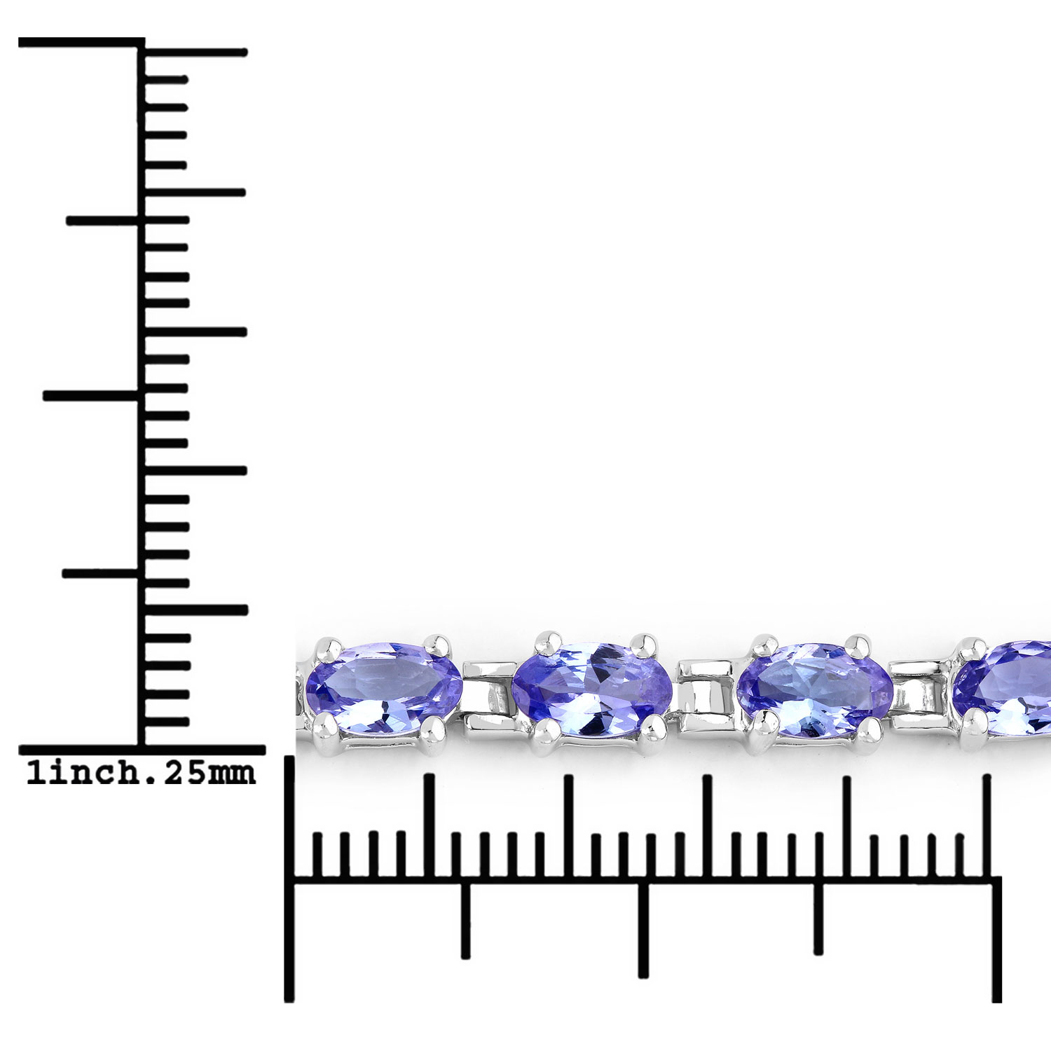 6.25 Carat Genuine Tanzanite .925 Sterling Silver Bracelet