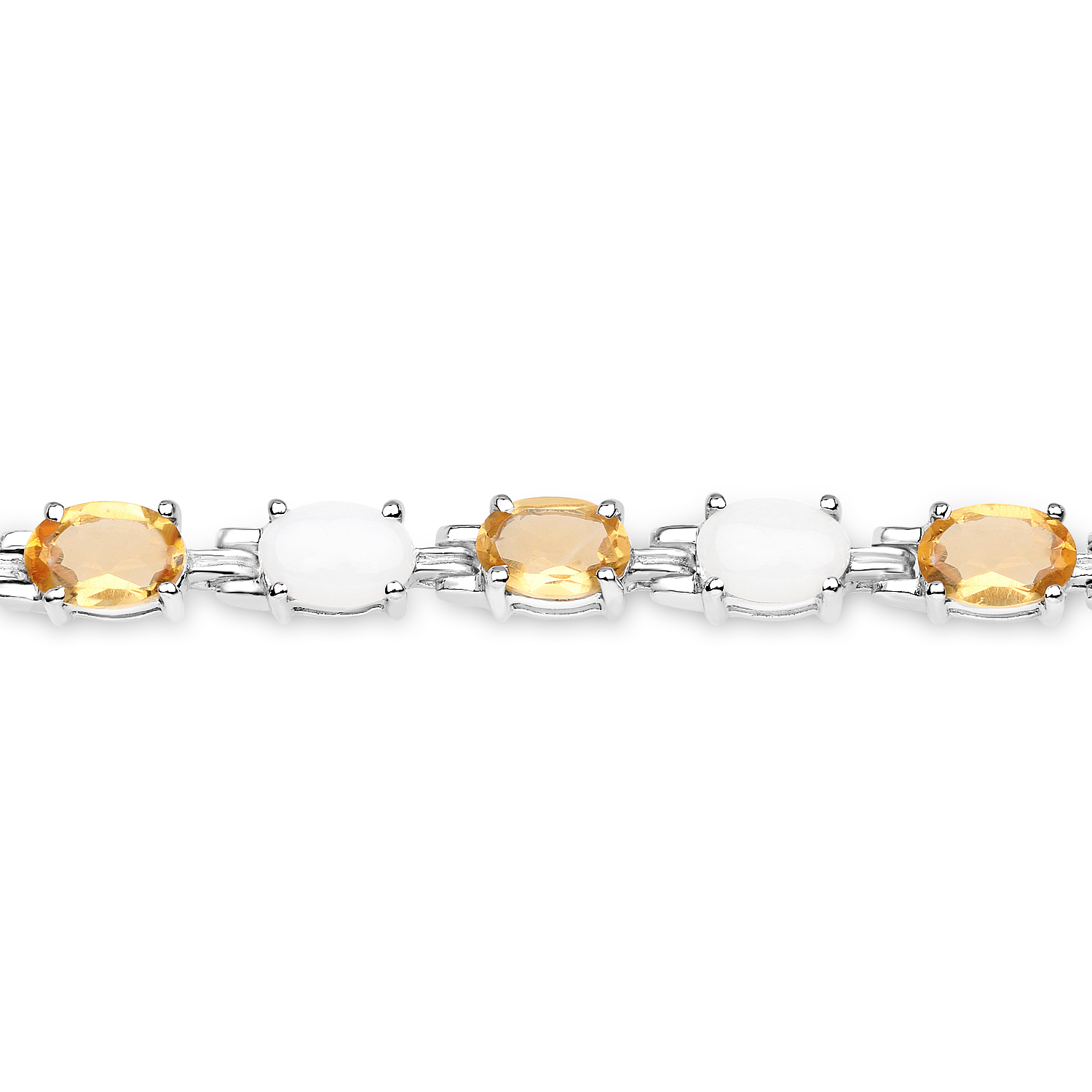 9.46 Carat Genuine Citrine .925 Sterling Silver Bracelet