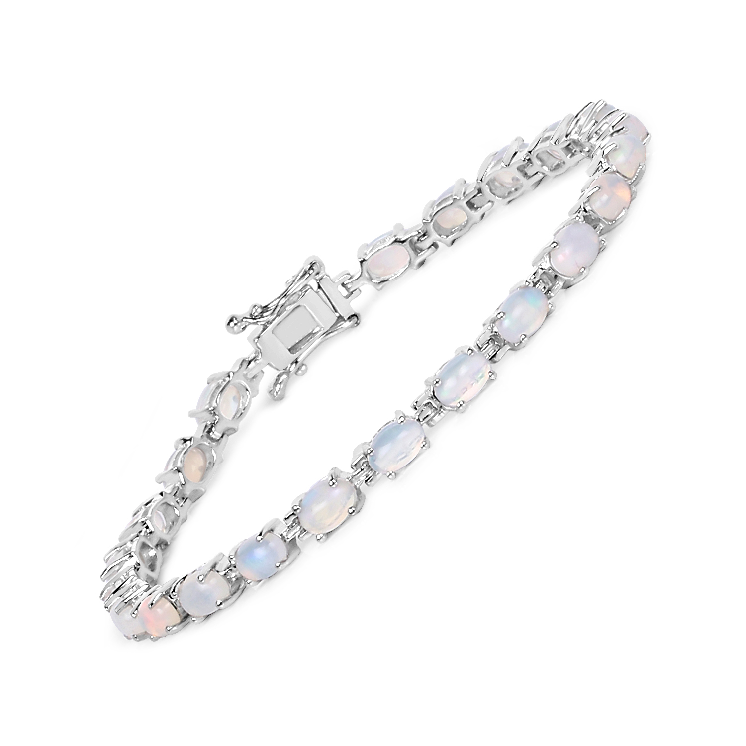 Carat Genuine Ethiopian Opal Sterling Silver Bracelet