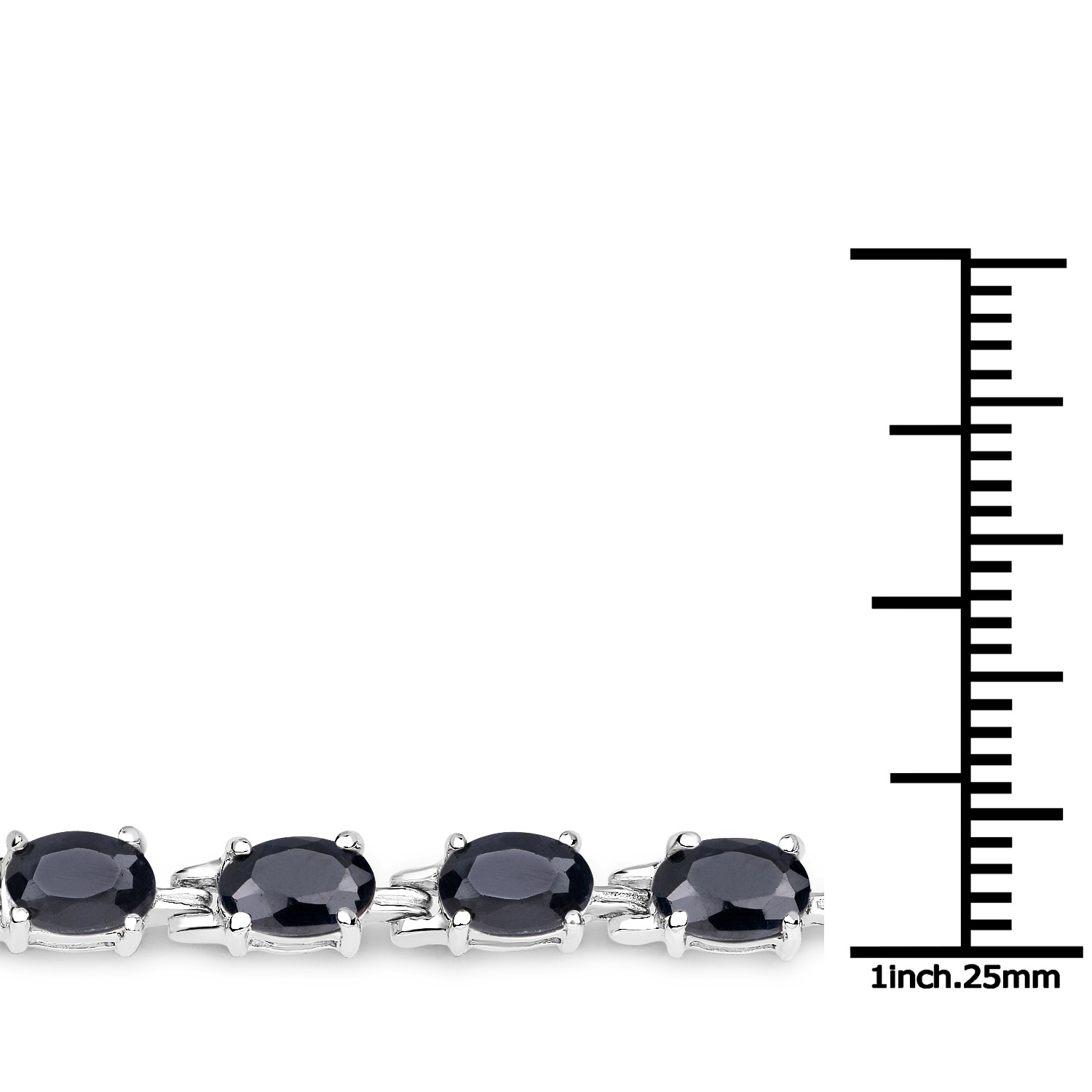 12.10 Carat Genuine Black Sapphire .925 Sterling Silver Bracelet