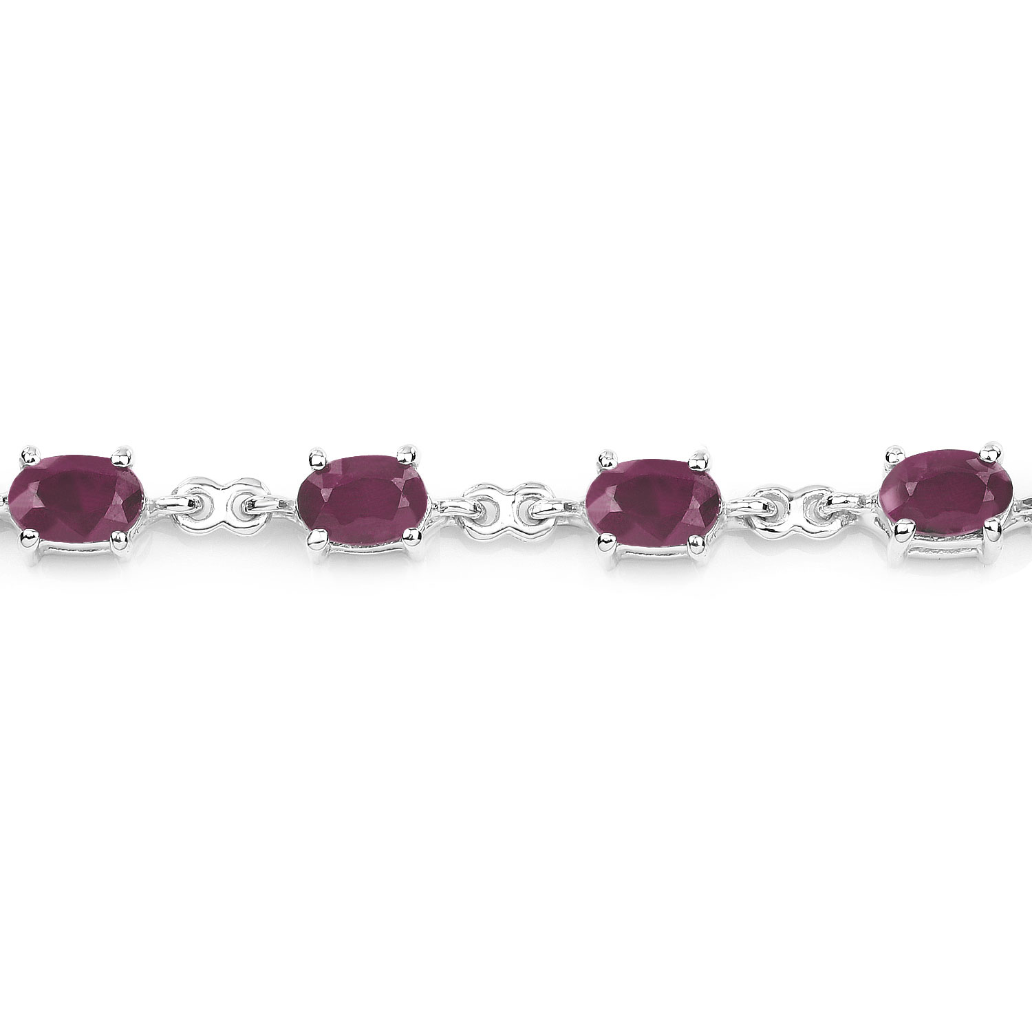 9.00 Carat Genuine Ruby .925 Sterling Silver Bracelet