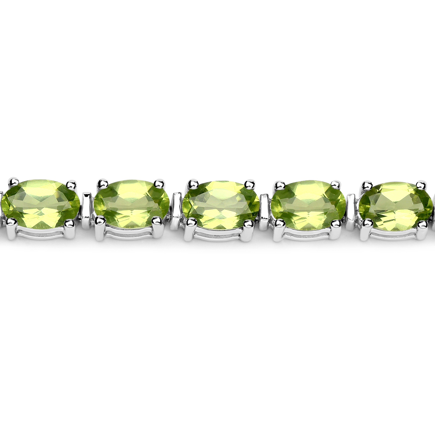11.18 Carat Genuine Peridot .925 Sterling Silver Bracelet