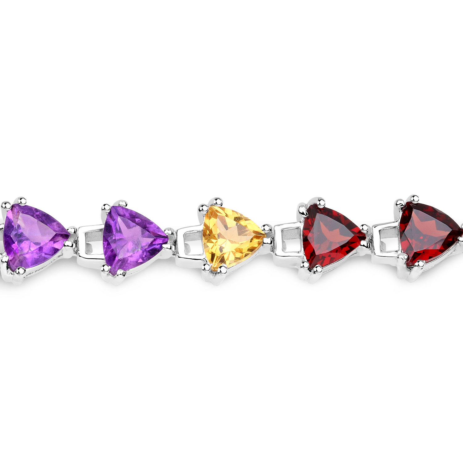 10.30 Carat Genuine Multi Stone .925 Sterling Silver Bracelet