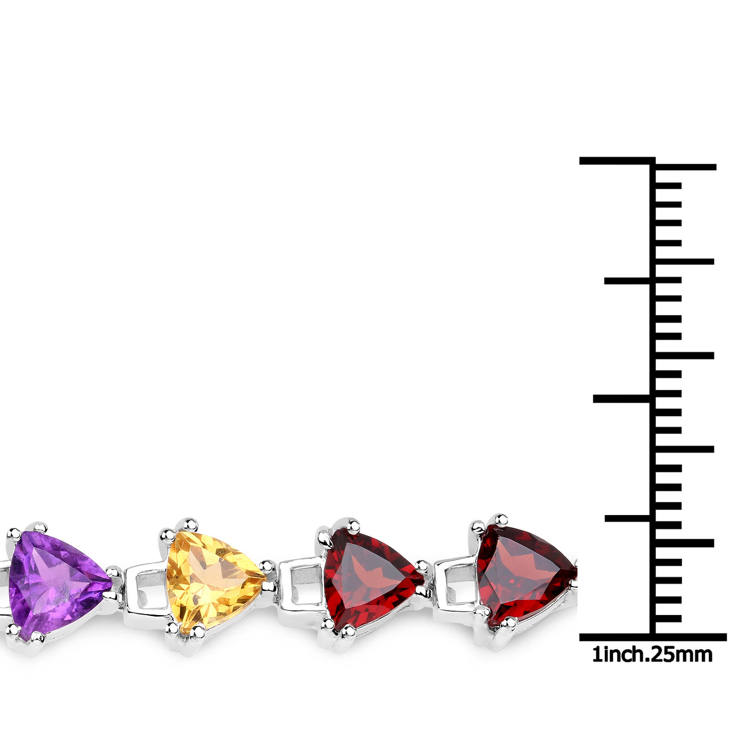 10.30 Carat Genuine Multi Stone .925 Sterling Silver Bracelet